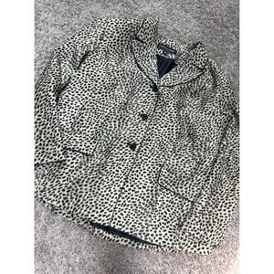 Kasper & Company Animal Print Blazer Black Trim Career Jacket‎ 16W